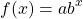 \[f(x)=ab^{x}\]
